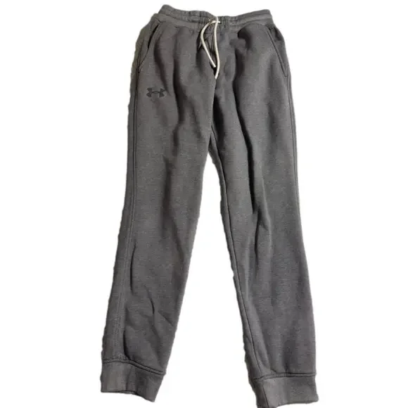 Under Armour Charcoal Grey Men Small Joggers Loose Coldgear Drawstring Active - Picture 2 of 6